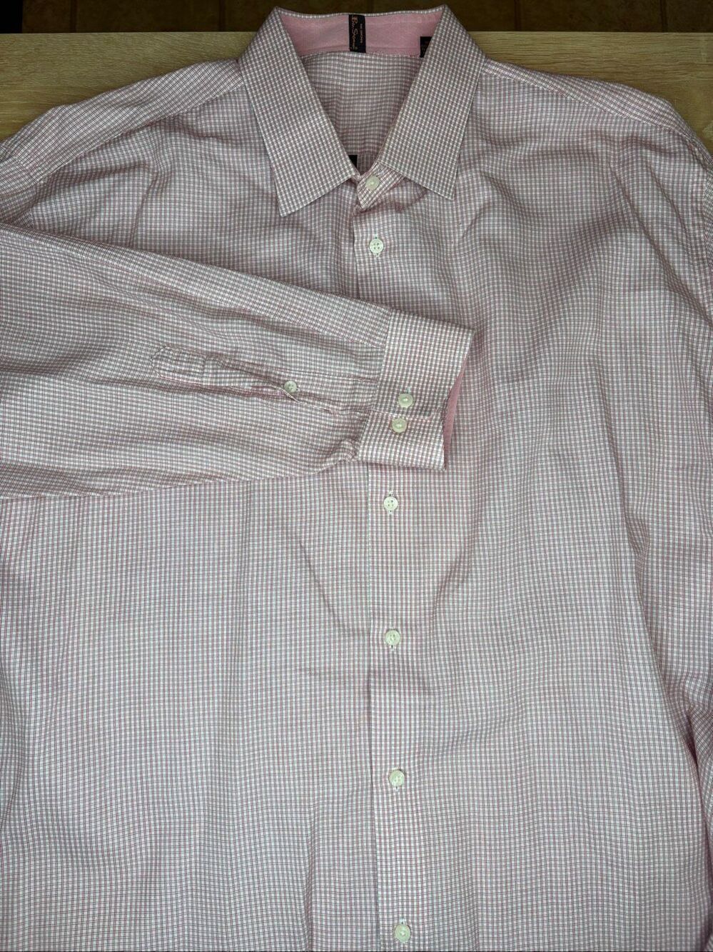The Original Ben Sherman 100% Cotton Men's XL Red Micro Check Button Down Dress